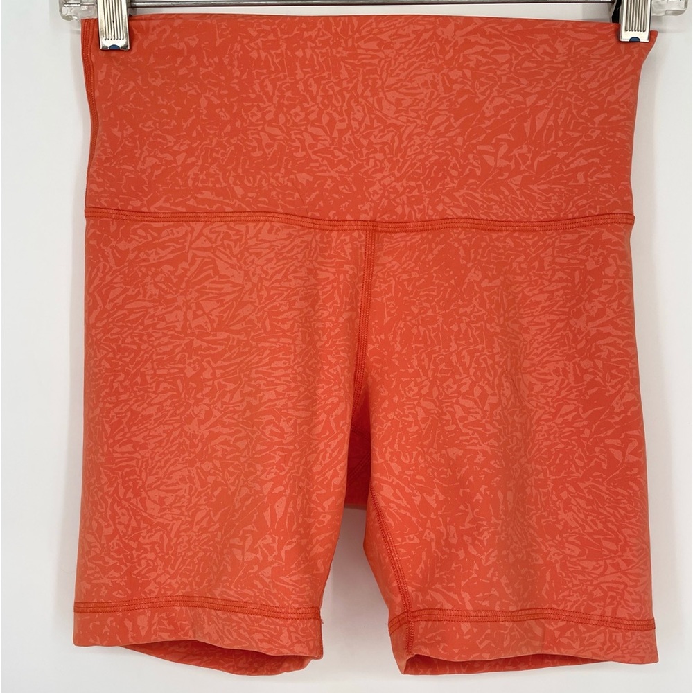 Lululemon Wunder Under HR Train Shorts Size 6 Orange 8" short Biker Gym Work Out